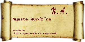Nyeste Auróra névjegykártya